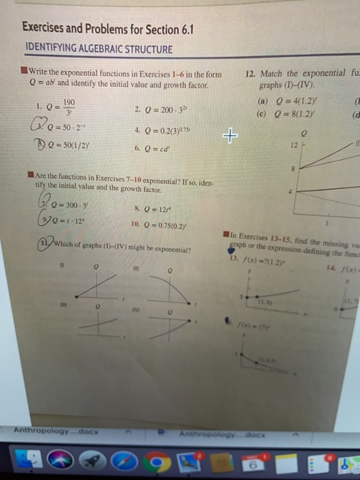 Solved Exercises and Problems for Section 6.1 IDENTIFYING | Chegg.com