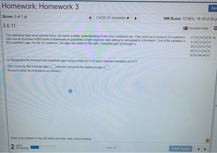 Solved Homework: Homework 3 Sav 2 of 25 (21 complete) HW | Chegg.com