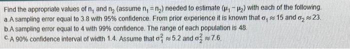 Solved Find the appropriate values of n1 and n2 (assume | Chegg.com