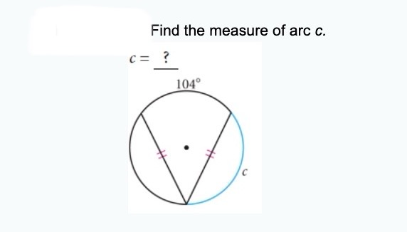 Solved Find the measure of arc c. | Chegg.com