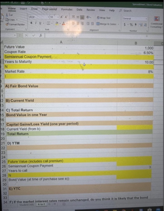 How Do I Fill Out The Blank Part With Excel Please Chegg Com