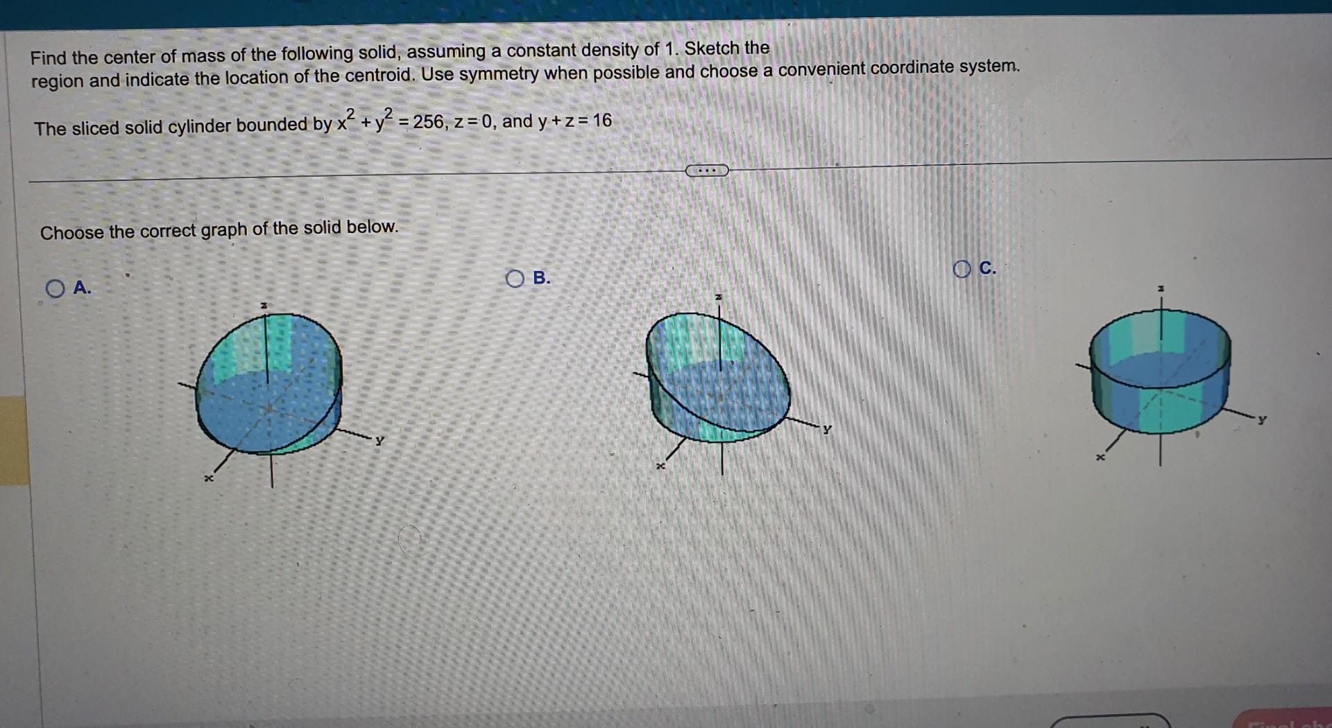 solved-find-the-center-of-mass-of-the-following-solid-chegg
