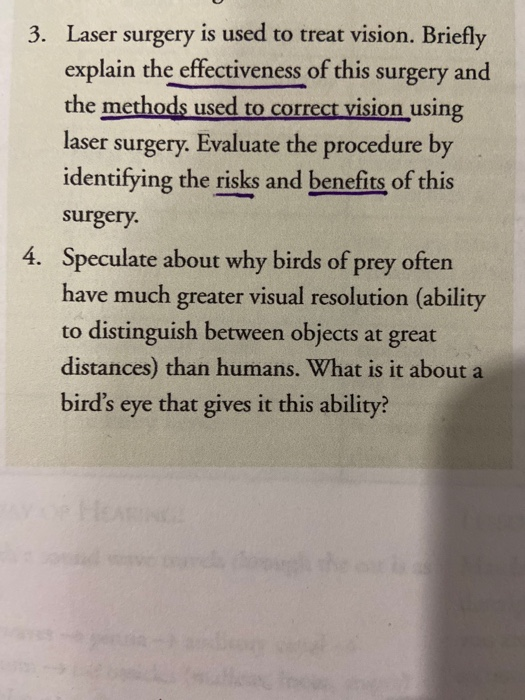 Solved 3. Laser Surgery Is Used To Treat Vision. Briefly | Chegg.com