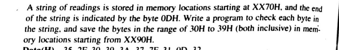 Solved A string of readings is stored in memory locations | Chegg.com