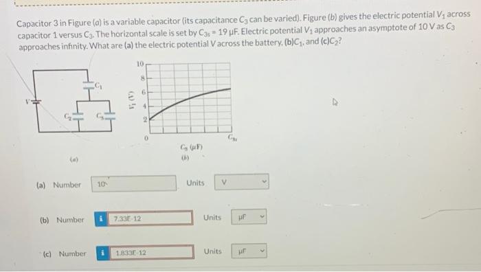 Solved Capacitor 3 in Figure (a) is a variable capacitor | Chegg.com