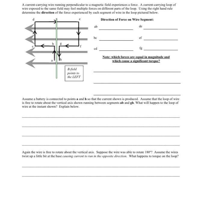 Solved A current-carrying wire running perpendicular to a | Chegg.com