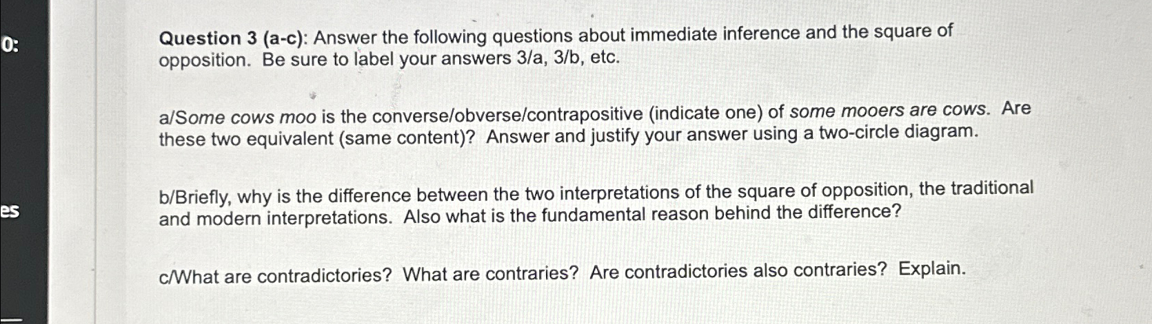 Solved Question 3 (a-c): Answer the following questions | Chegg.com