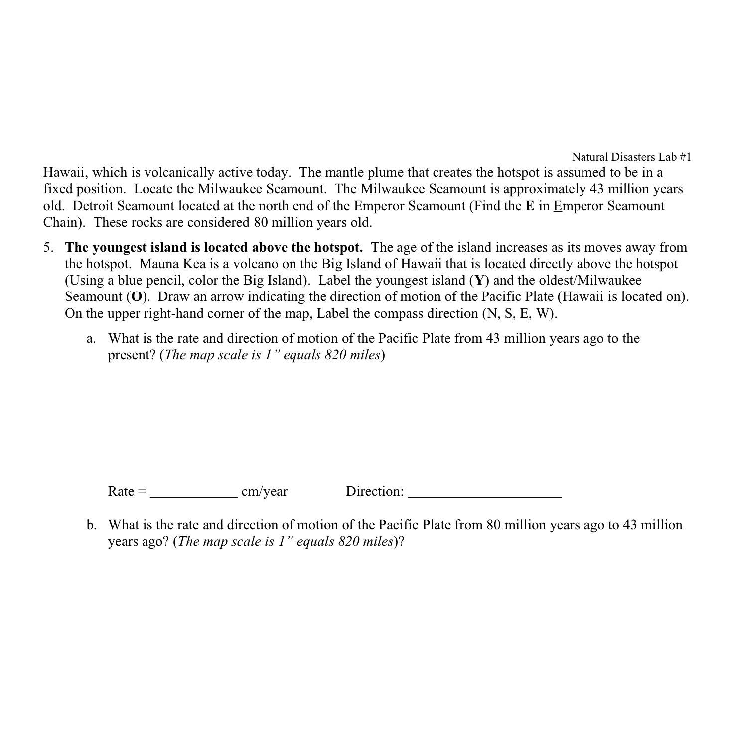 Solved Natural Disasters Lab #1Hawaii, which is volcanically | Chegg.com