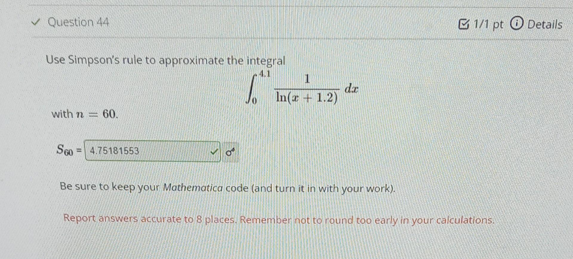 Solved Use Simpson's Rule To Approximate The Integral | Chegg.com