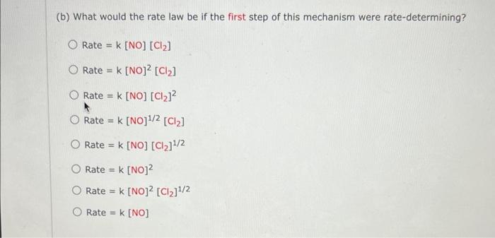 Solved The Reaction 2NO(g)+Cl2( G)⋯2NOCl(g) Proceeds Through | Chegg.com