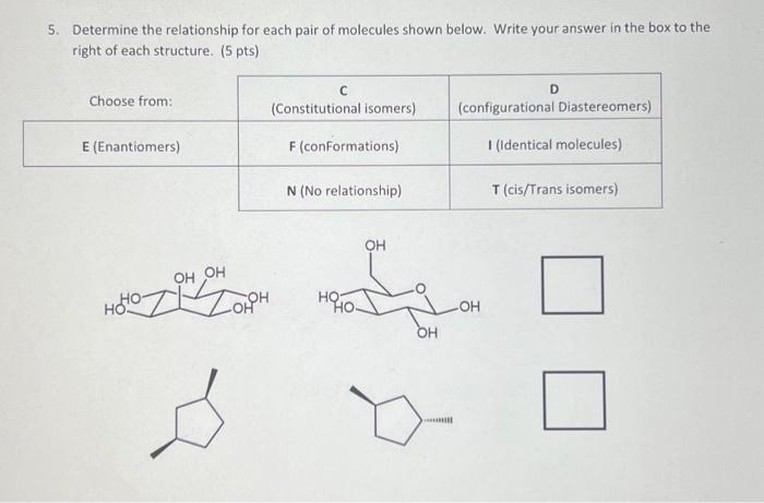 Solved 5. Determine the relationship for each pair of | Chegg.com