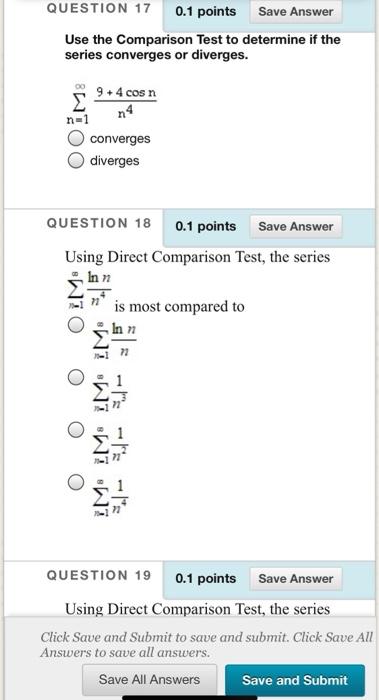 Solved QUESTION 17 0.1 points Save Answer Use the Comparison | Chegg.com