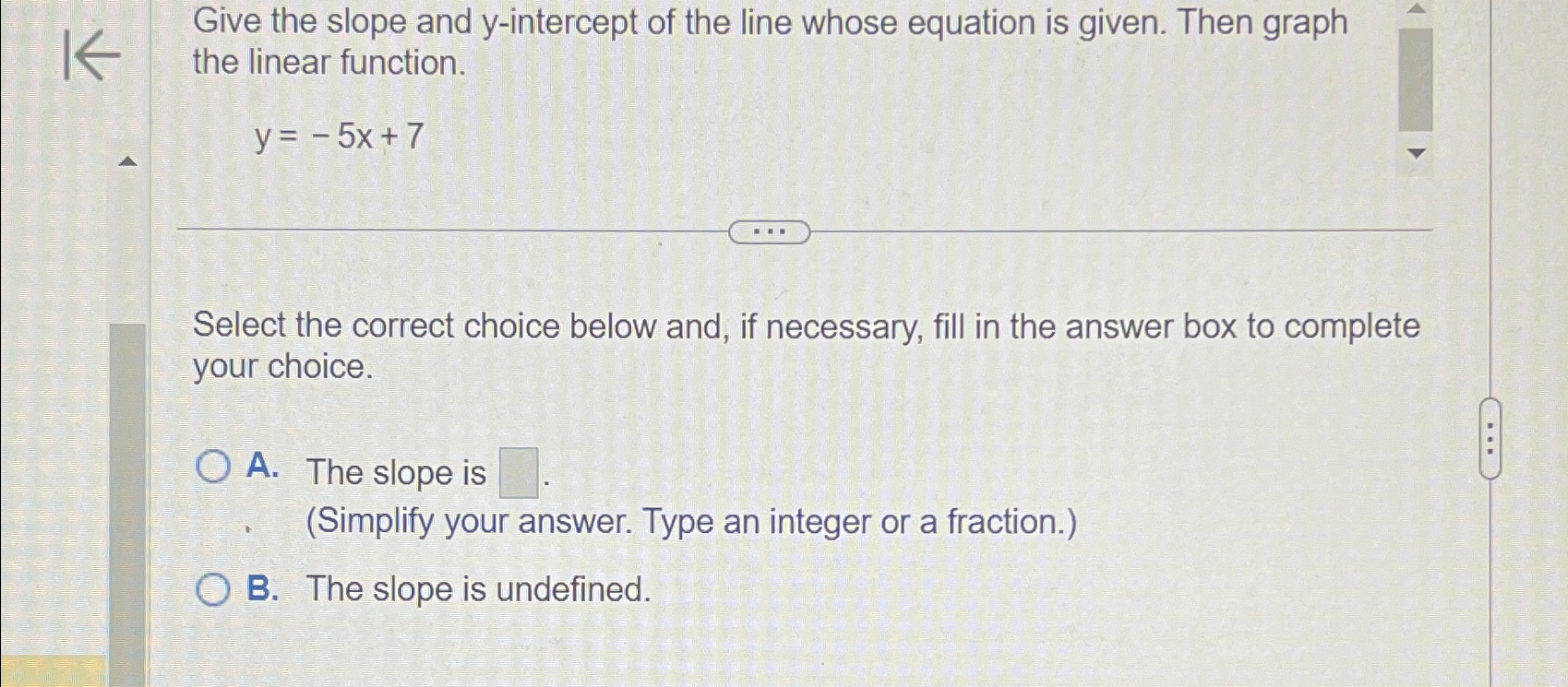 Solved Give the slope and y-intercept of the line whose | Chegg.com
