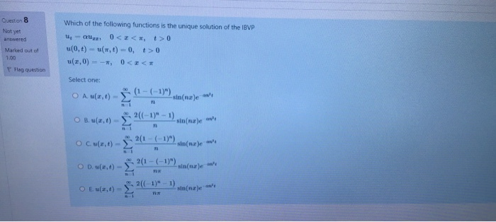 Solved Questo 8 answered Which of the following functions is | Chegg.com