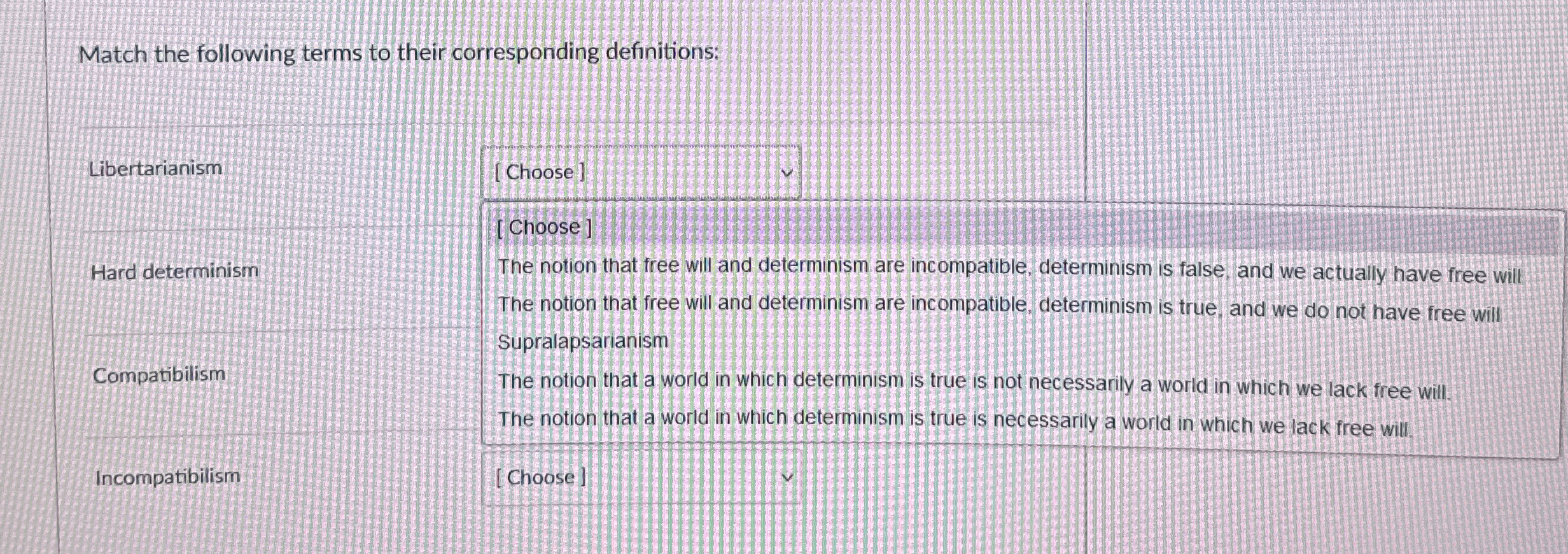 Solved Match the following terms to their corresponding | Chegg.com