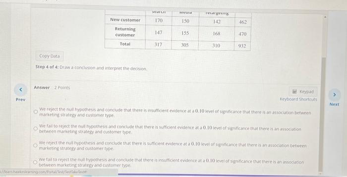 Solved Step 2 of 4 : Cakulate the expected value for the | Chegg.com