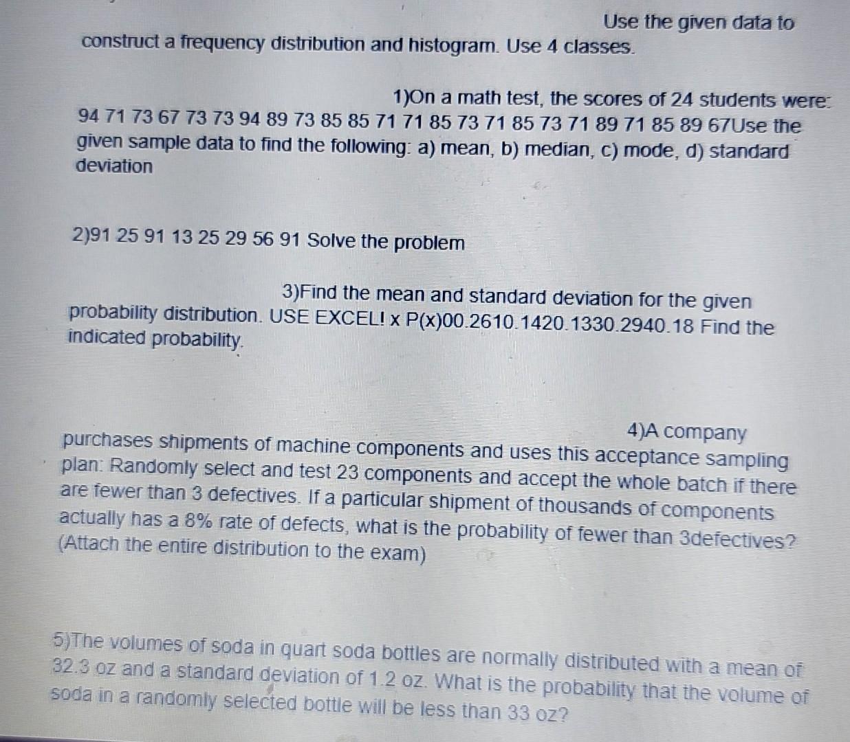 Solved Use the given data to construct a frequency | Chegg.com