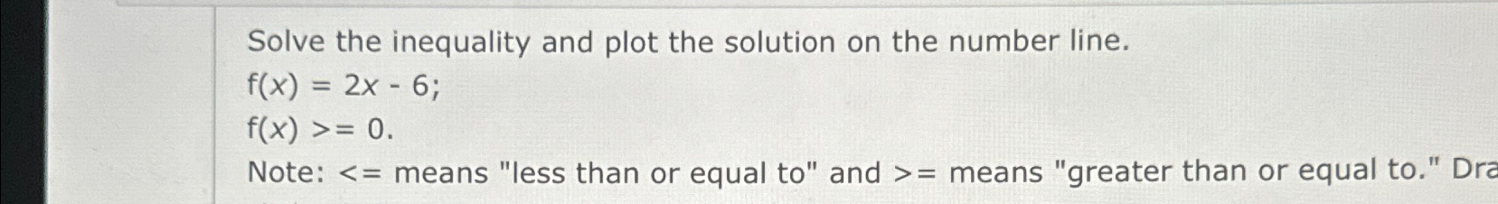 Solved Solve the inequality and plot the solution on the | Chegg.com