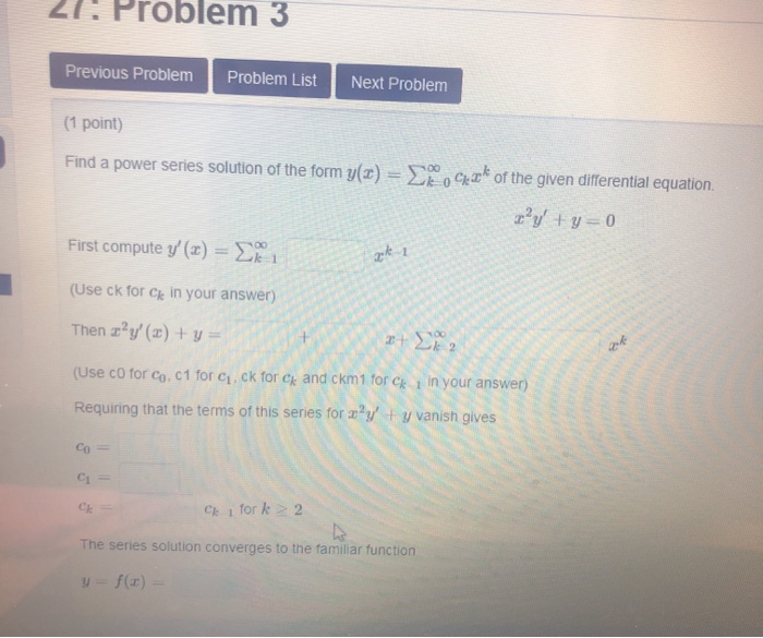Solved 27: Problem 3 Previous Problem Problem List Next | Chegg.com