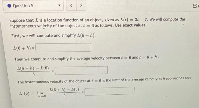 Solved Suppose that L is a location function of an object, | Chegg.com