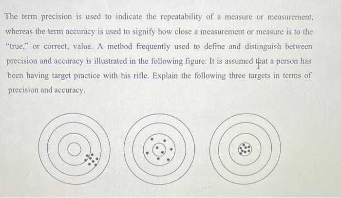 Solved The term precision is used to indicate the | Chegg.com