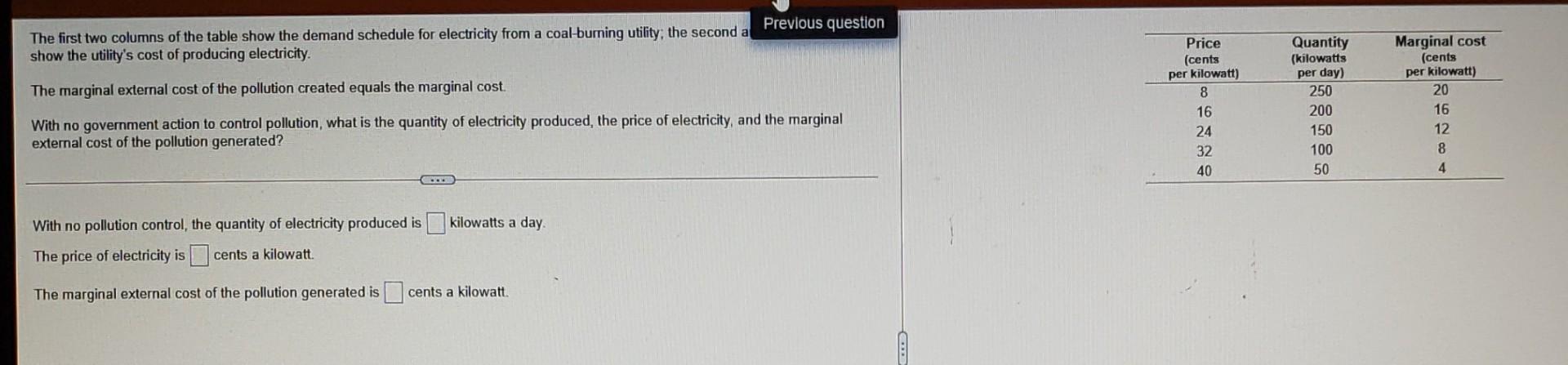 Solved Previous question The first two columns of the table | Chegg.com