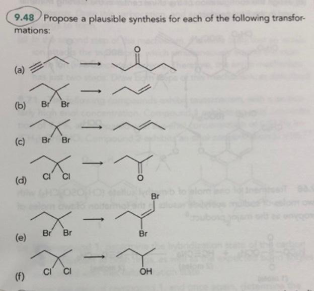 Solved 9.48 Propose a plausible synthesis for each of the | Chegg.com