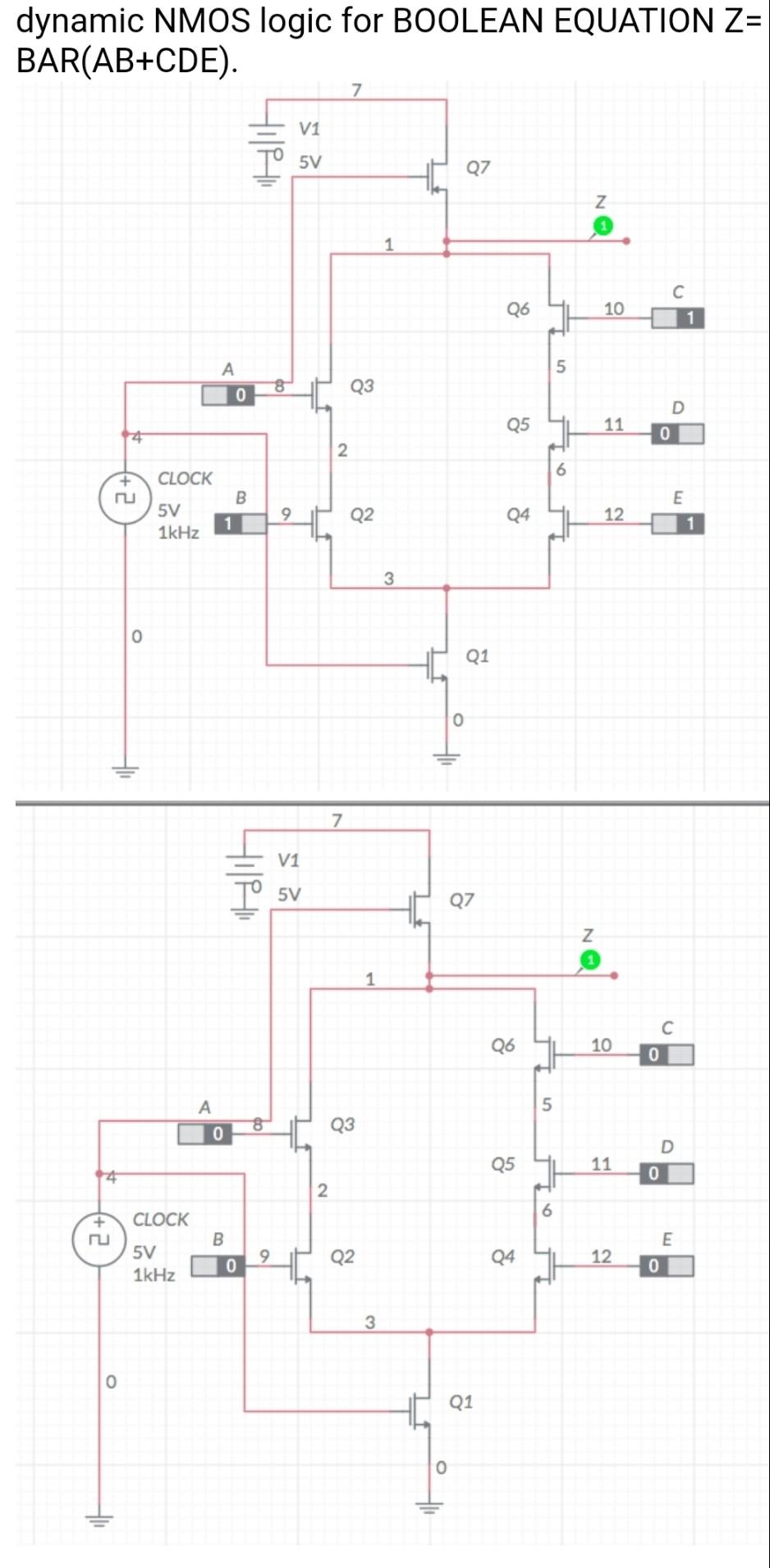 Solved dynamic NMOS logic for BOOLEAN EQUATION Z= | Chegg.com