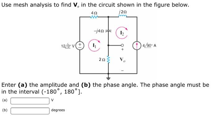 Solved Use mesh analysis to find V. in the circuit shown in | Chegg.com