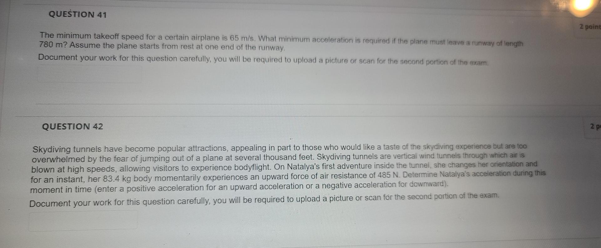 Solved QUESTION 41 2 point The minimum takeoff speed for a | Chegg.com