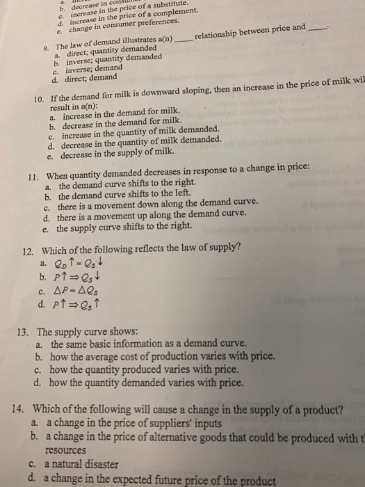 Solved b. decrease in corso c. increase in the price of a | Chegg.com