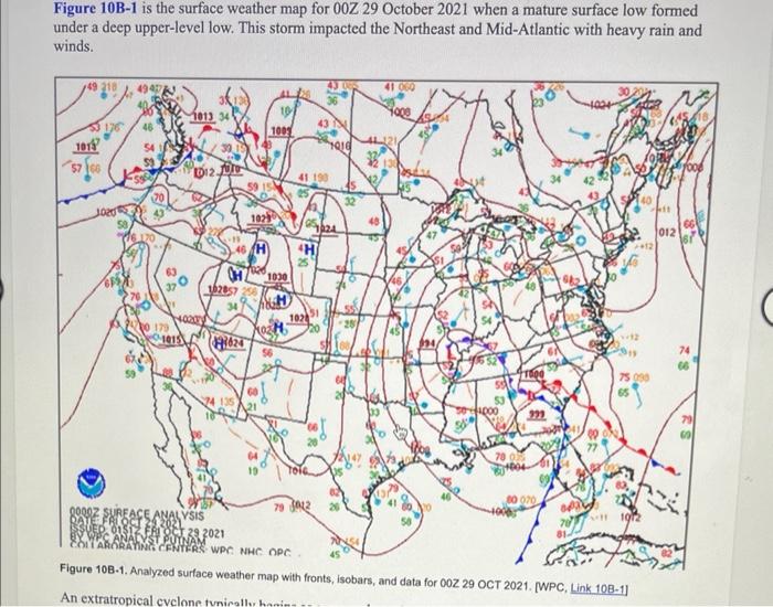 Figure 10B-1 is the surface weather map for 00Z29 | Chegg.com