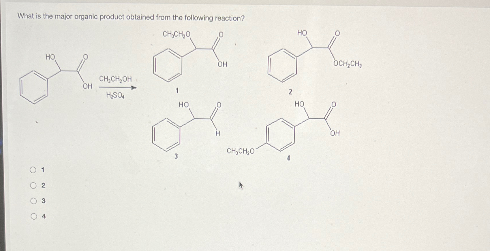 Solved What is the major organic product obtained from the | Chegg.com