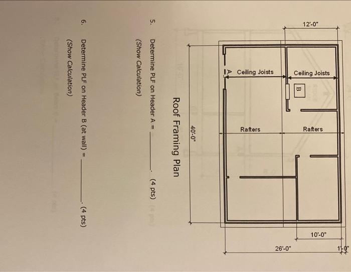 Solved Root rramıng rian 5. Determine PLF on Header A= (4 | Chegg.com