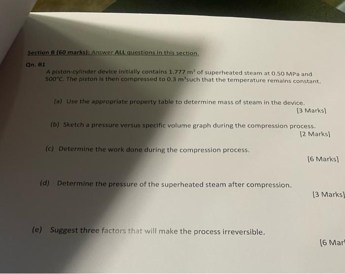 Solved Section B ( 60 Marks): Answer ALL Questions In This | Chegg.com