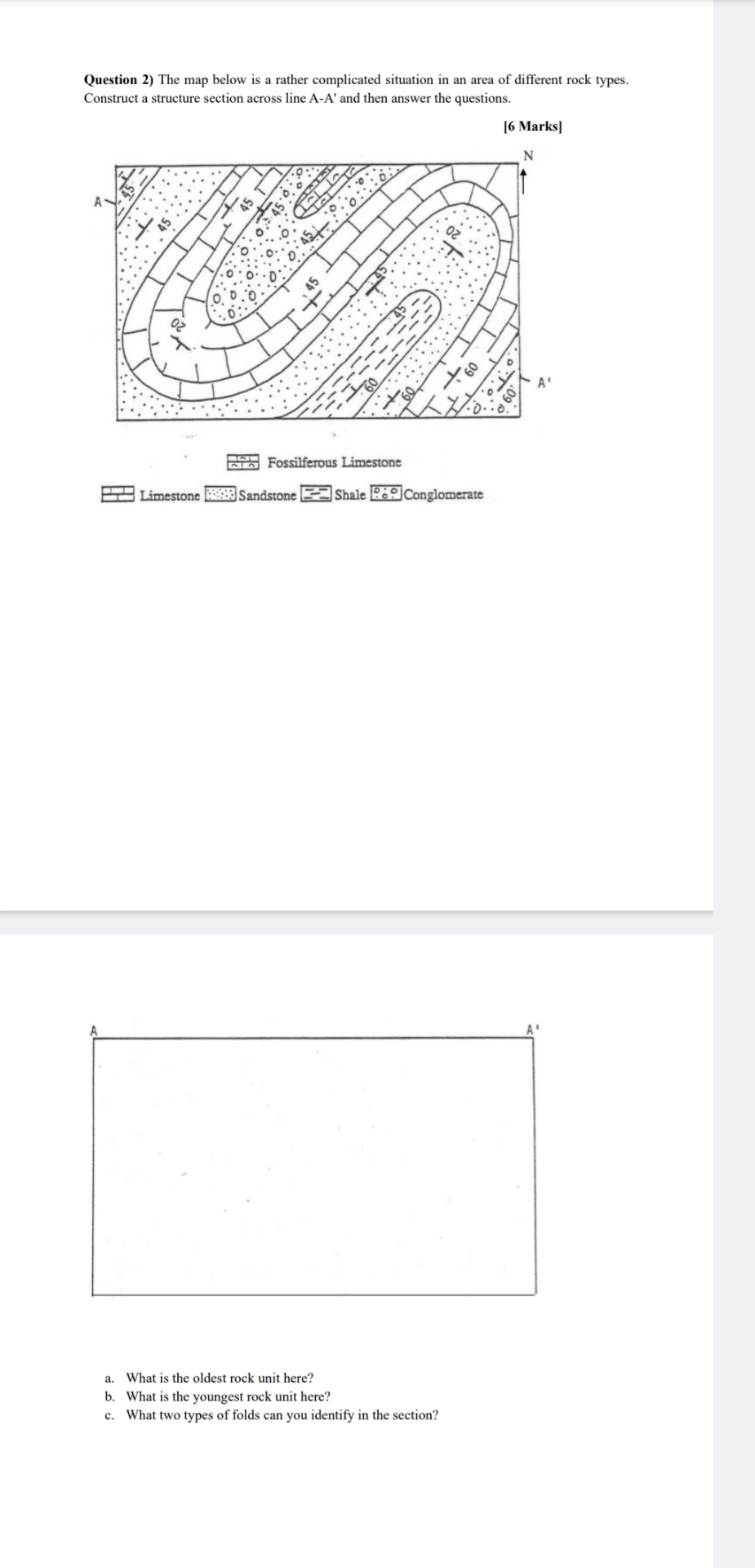 Solved Question 2) ﻿The map below is a rather complicated | Chegg.com