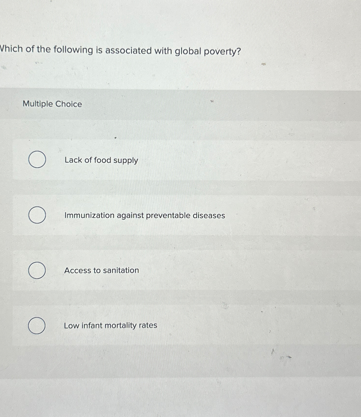 Solved Which of the following is associated with global | Chegg.com