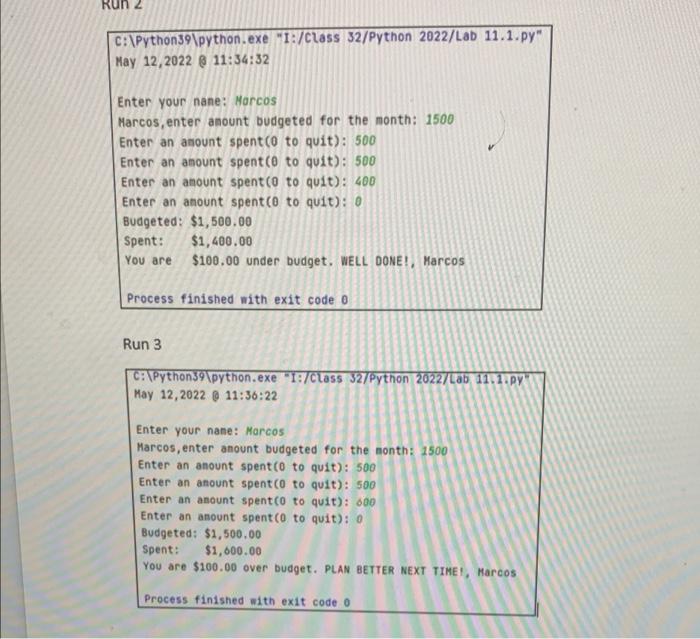 Solved Write This Code Using Python And Run It And You | Chegg.Com