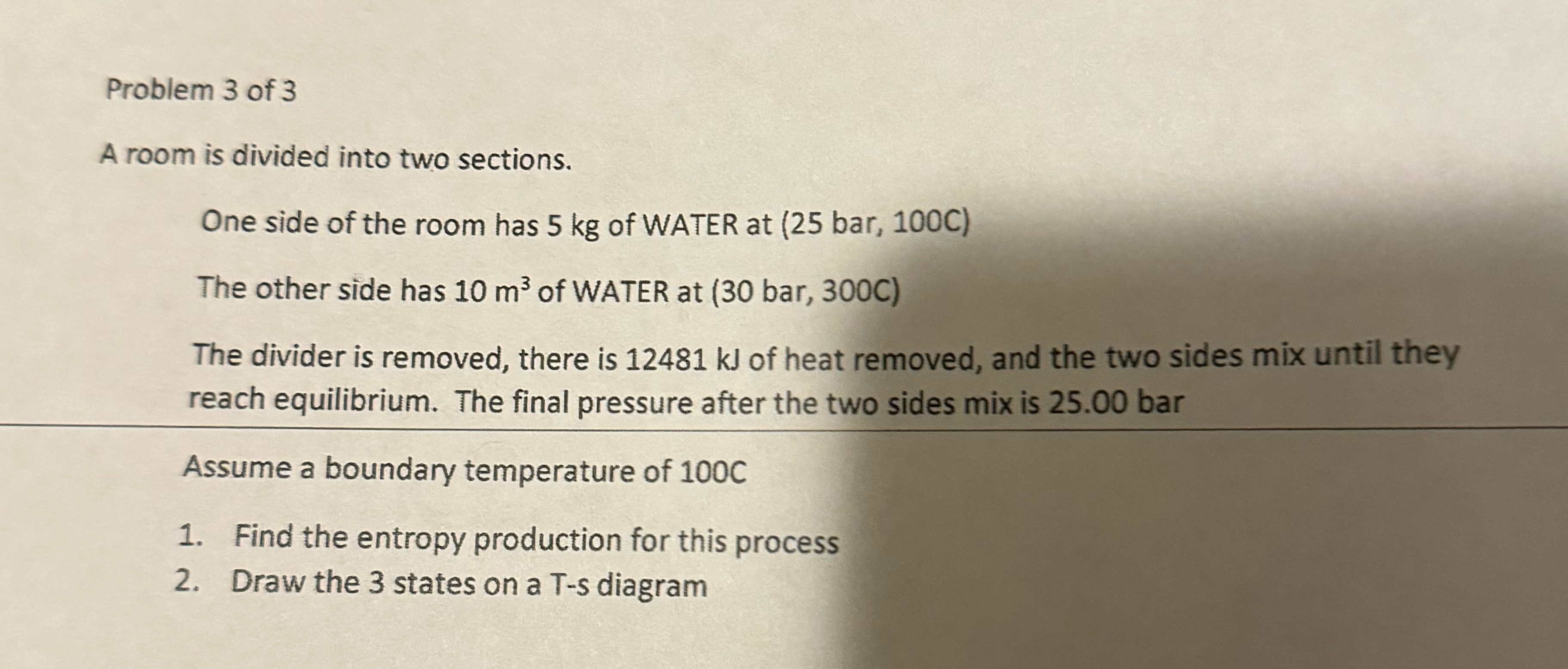 Solved Problem 3 ﻿of 3A room is divided into two | Chegg.com