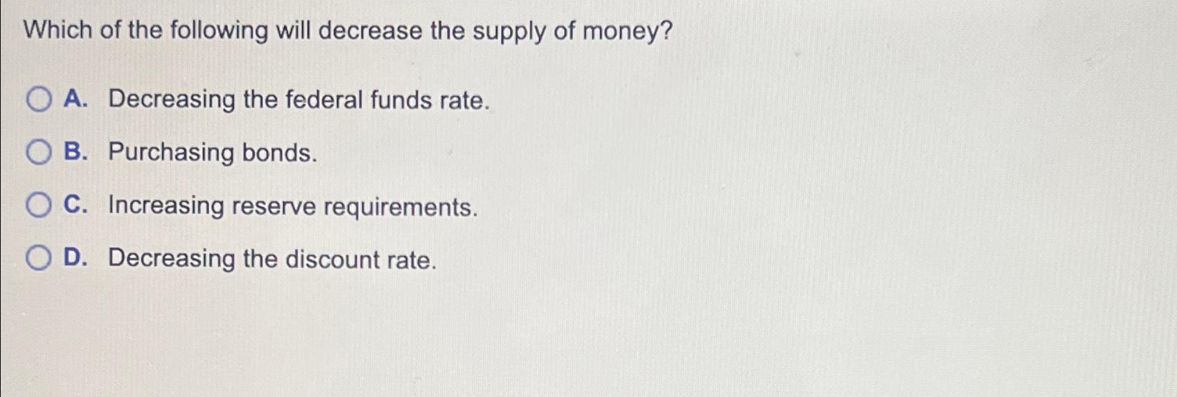Solved Which of the following will decrease the supply of | Chegg.com