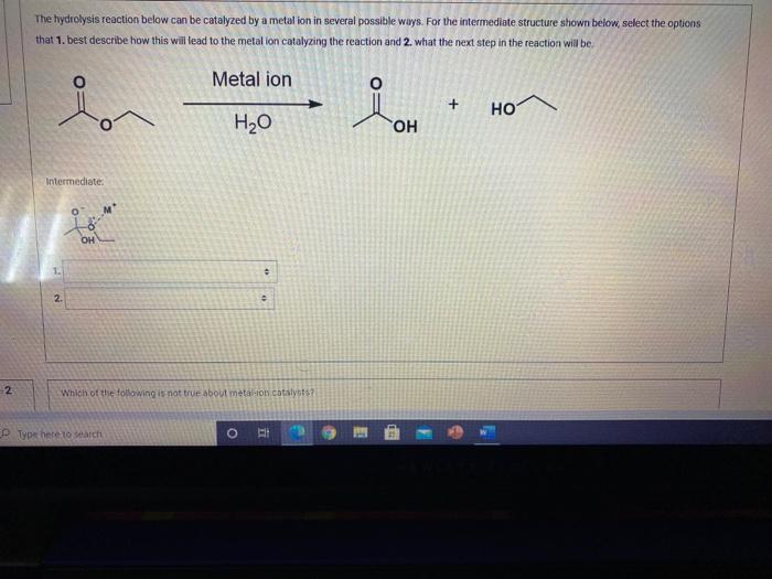 Solved The Hydrolysis Reaction Below Can Be Catalyzed By A | Chegg.com