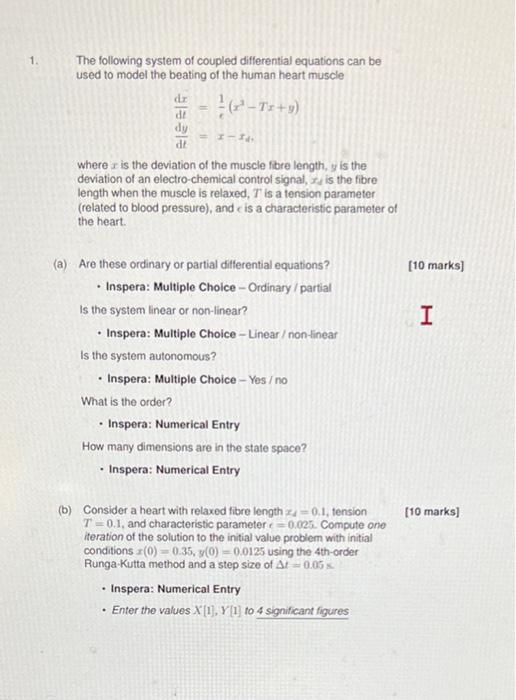 Solved The Following System Of Coupled Differential | Chegg.com