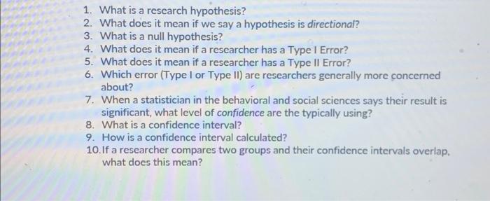 2) a hypothesis