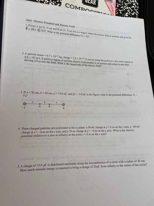 Solved K Ular Compo Quiz Electric Potential And Electric Chegg Com