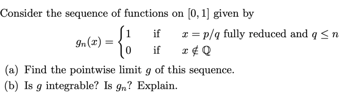 Solved Consider the sequence of functions on 0,1 ﻿given | Chegg.com