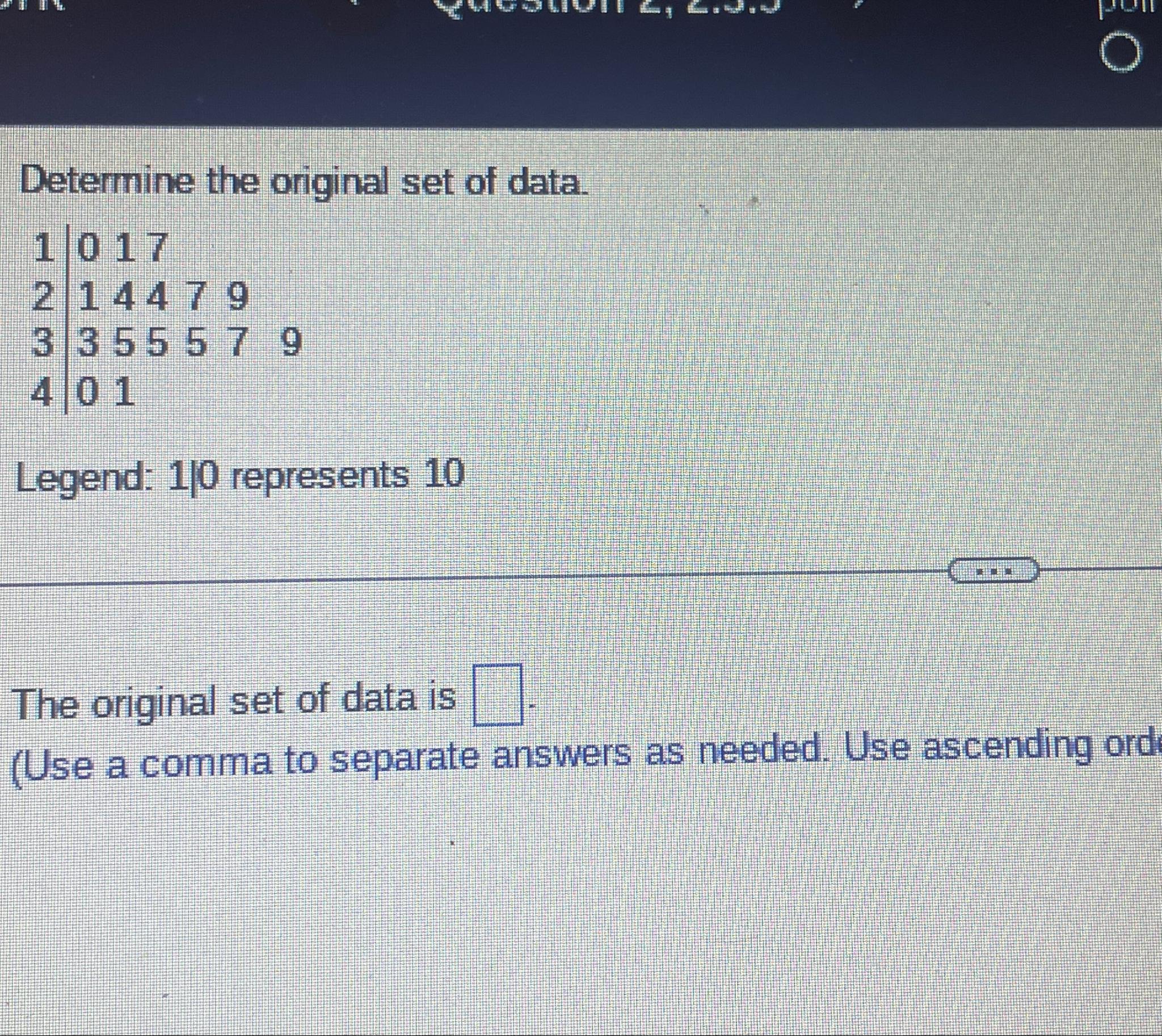 Solved Determine the original set of