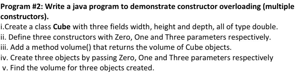 Solved Program #2: Write a java program to demonstrate | Chegg.com