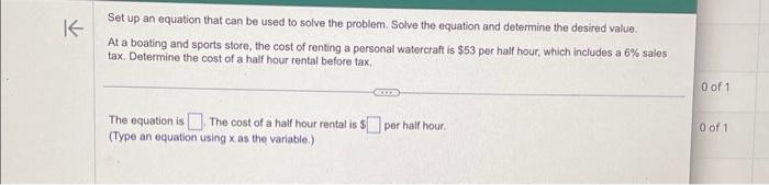 Solved Set up an equation that can be used to solve the | Chegg.com