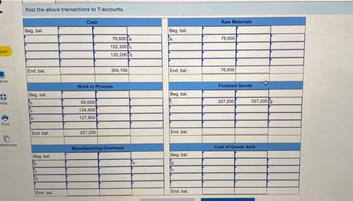 Solved 2 a $76,600 in raw materials were purchased for cash 