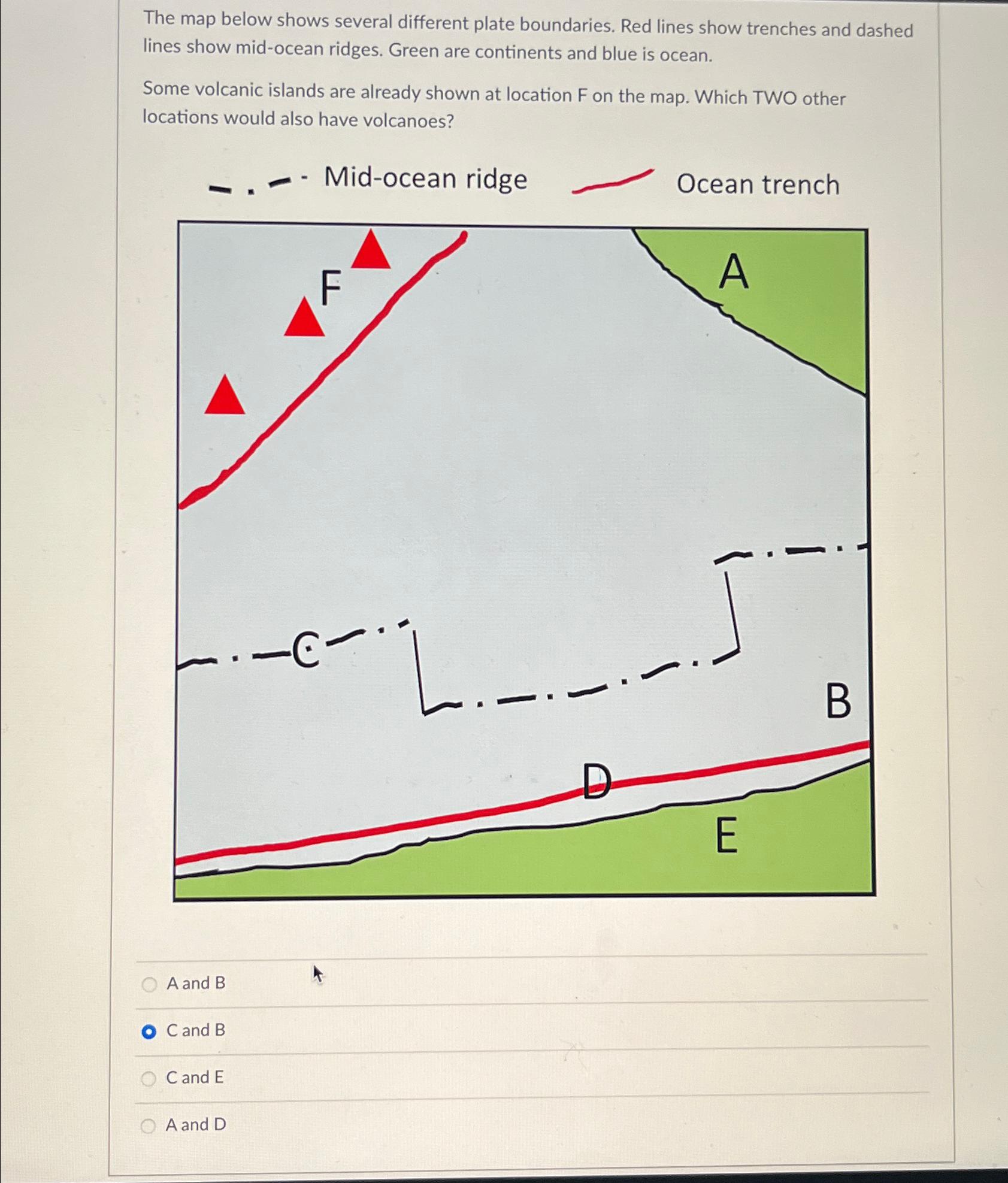 Solved The map below shows several different plate | Chegg.com